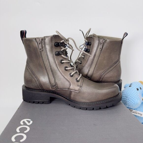 ECCO Elaina 202153 01375 Women’s Leather Lace Up Ankle Boots Warm Grey 36 5 5.5 - Picture 11 of 13